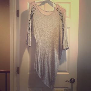 Off shoulder Cream/silver studded blouse